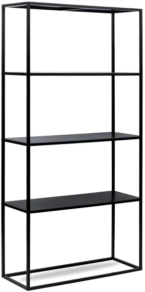 NORDLYS Arne Regal, mit 4 Regalböden - schwarzes Metall (H:154cm x75cm x 27cm)