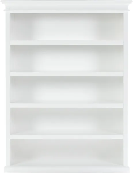 NOVASOLO Halifax Bücherregal mit 5 Regalböden - Weiß MDF/Mahagoni (H:196cm x150cm x 48cm)