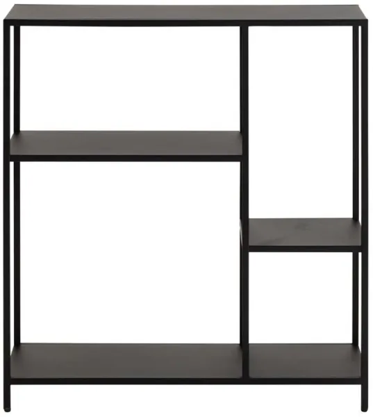 ACT NORDIC Newcastle Regal, mit 3 Regalböden - schwarzes Metall (H:86cm x79,5cm x 30cm)