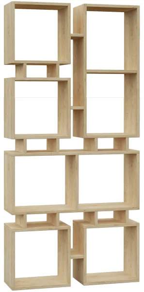 FUNZI LIVING Rail No.1 Regal, mit 8 Fächern - Eichenfarbene Melamin