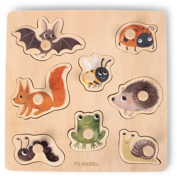 Silhouettenpuzzle aus Holz - Waldtiere